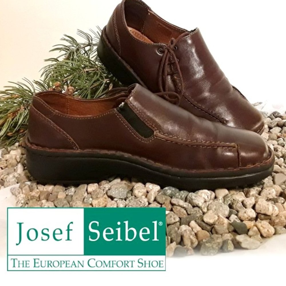 Joseph Seibel Brown Leather Square Toe Shoes  SZ 6